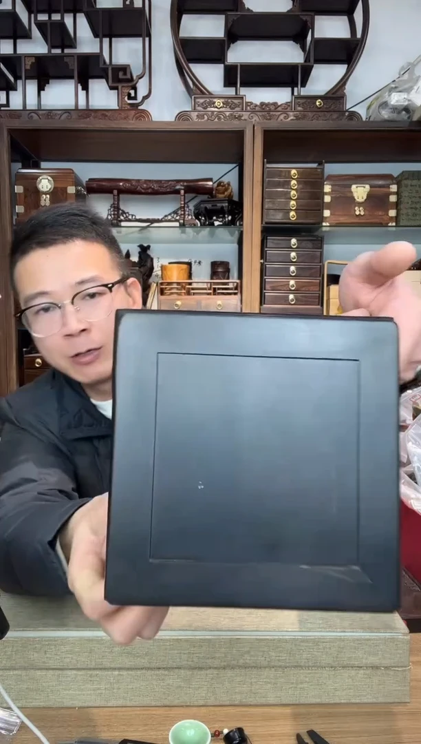 乌木类书架514紫光檀明式花架小号15*13   瑕疵