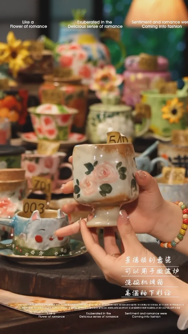 陶瓷540景德镇高温釉下彩手工手绘款式