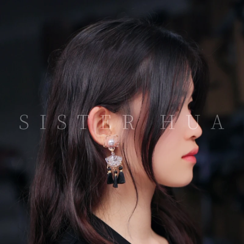 非金属亚克力耳饰 【鹤郦】新款头饰发夹气质时尚饰品甜美超仙耳饰