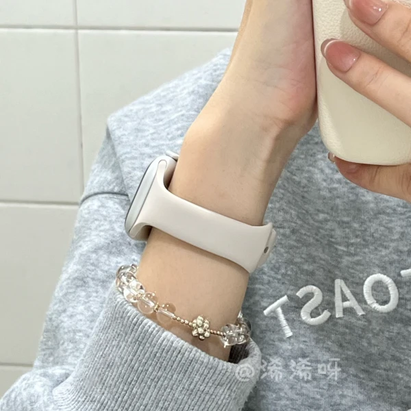 小蛮腰硅胶适用苹果手表带AppleWatch9简约iwatchS10运动透气表带