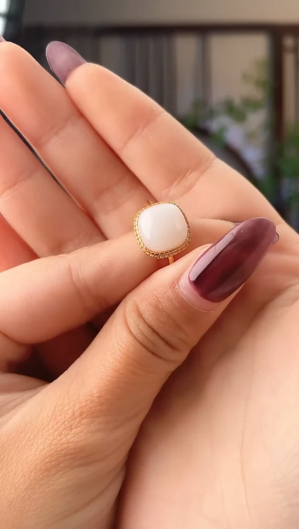 未镶嵌戒指和田玉白玉戒指 xp