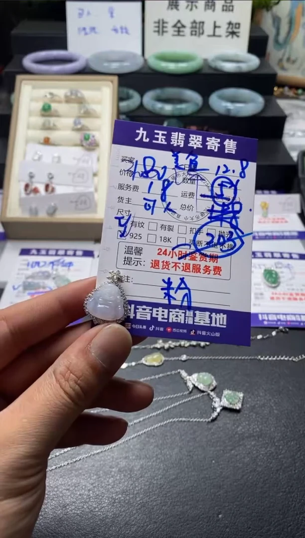 颈饰银S925镶嵌翡翠美*买断1