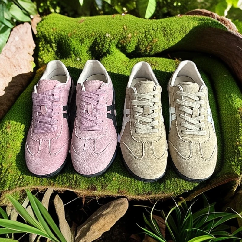 真皮平底复古德训鞋女2025新款百搭软底运动休闲鞋 EO S 9911-2-1