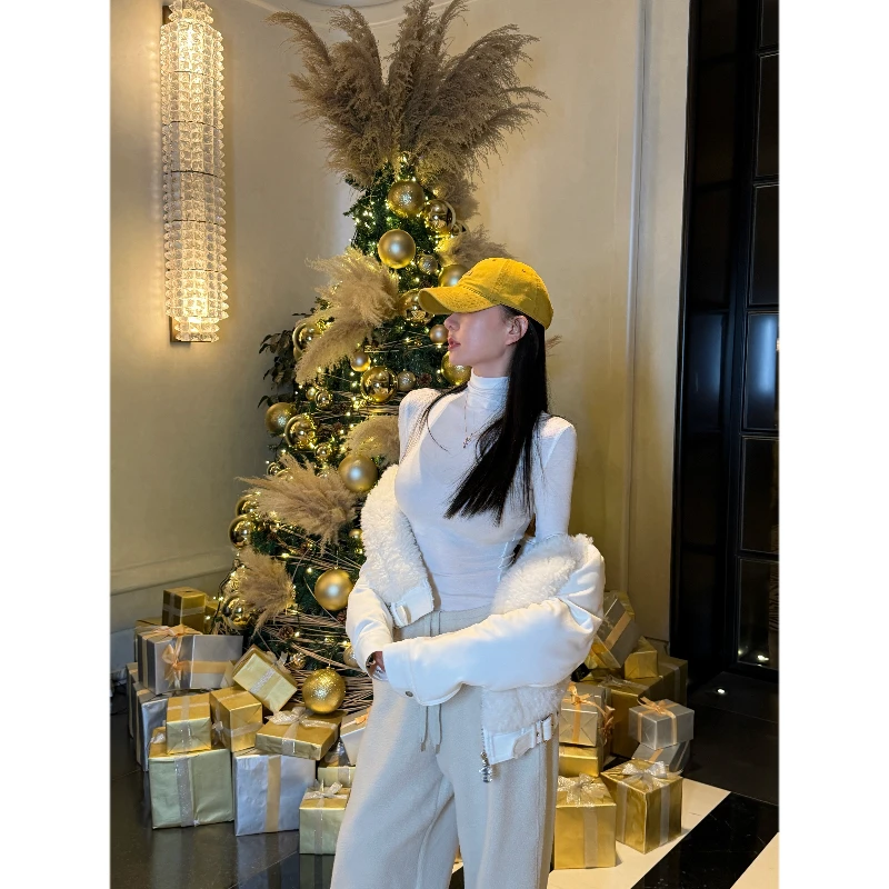 lele 羊毛纯色高领长袖打底T恤上衣修身显瘦款 2512371TX