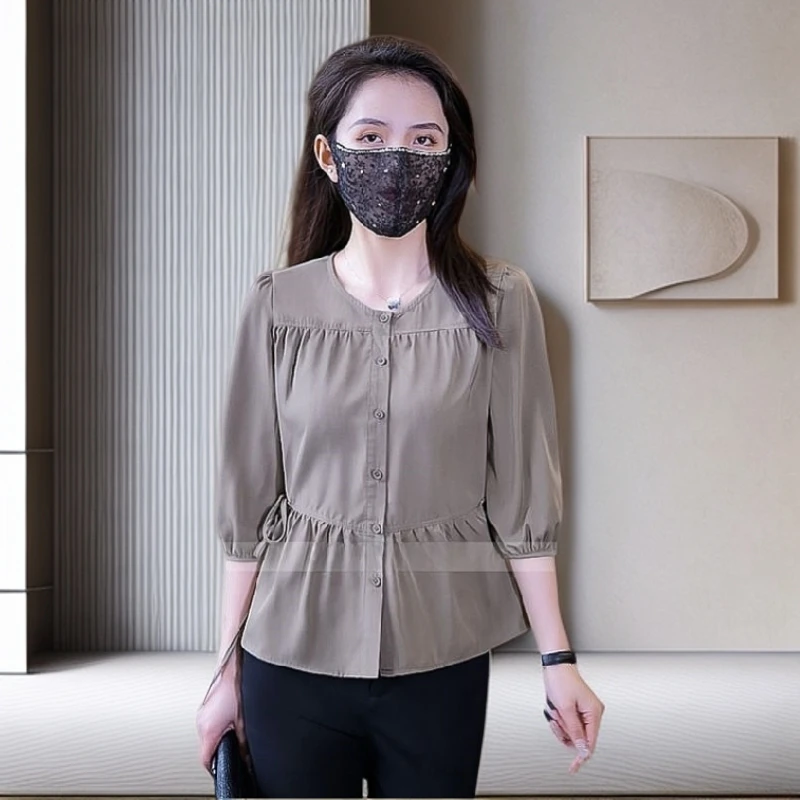 【雅岚女装】时尚洋气显瘦雪纺衬衫女装春夏季新款上衣百搭气质衬衣