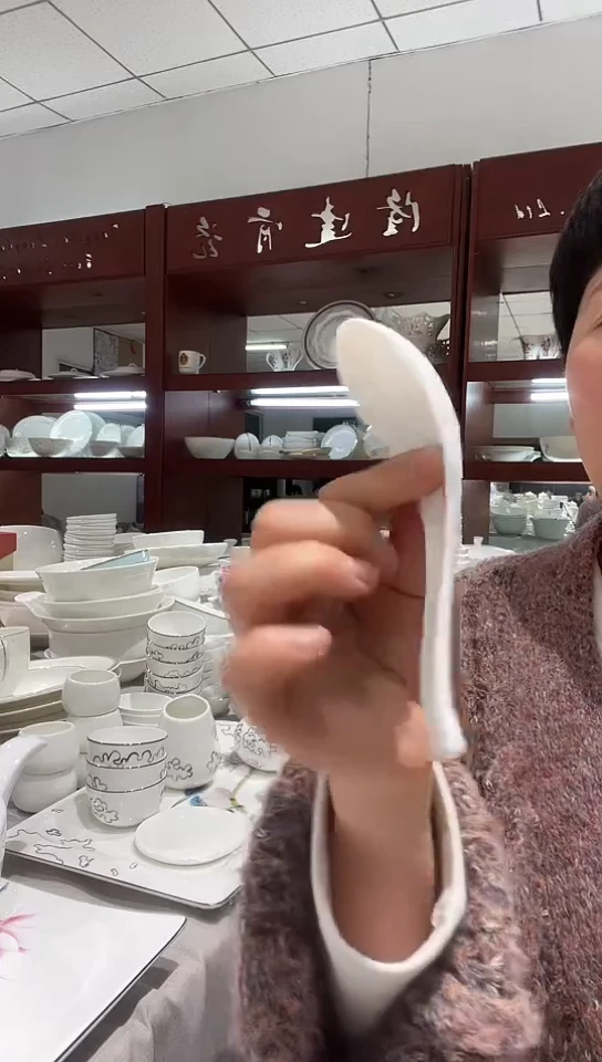 瓷隆达骨瓷白瓷小调羹2个