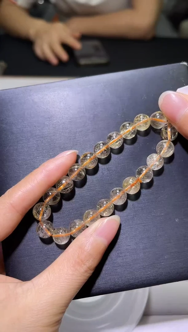 未镶嵌手链水晶J047-9mm金发晶单圈-多样性发其一