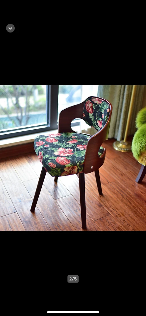 可旋转实木美式复古单人小沙发儿童凳子梳妆凳化妆凳