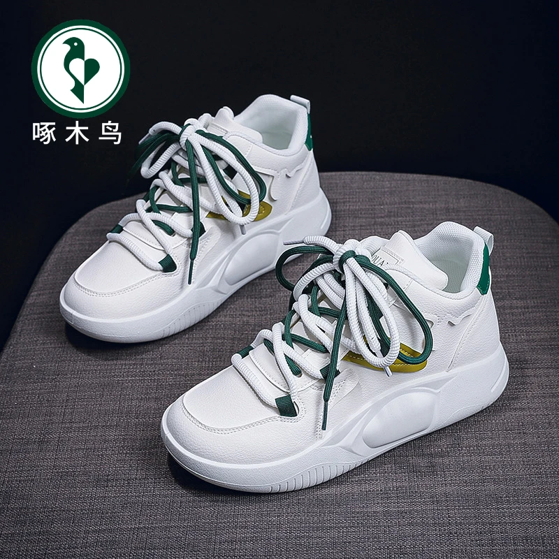 啄木鸟女鞋春秋季新款韩版百搭运动休闲鞋时尚小白鞋ins潮跑步鞋