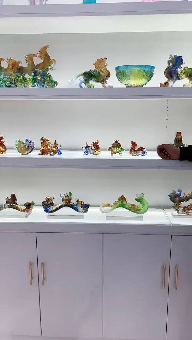 【闪购商品】茶宠古法琉璃2套貔貅一对+聚宝盆+元宝