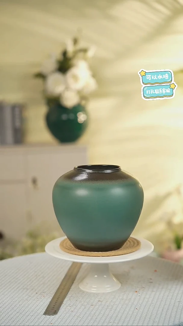 小号青木纹景德镇高温陶瓷花瓶摆件