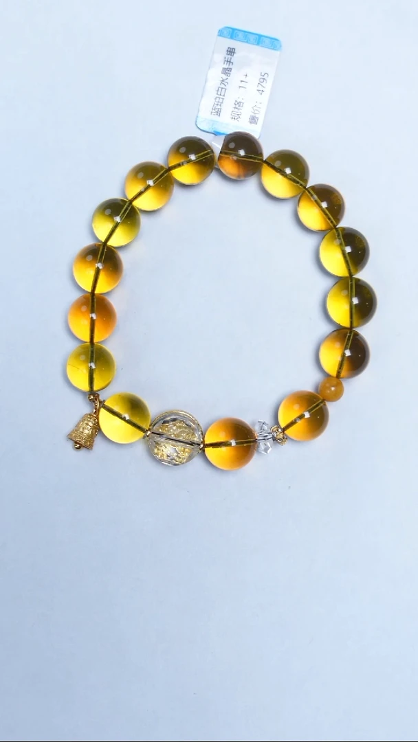 手链蓝珀未镶嵌蓝珀圆珠手串11mm