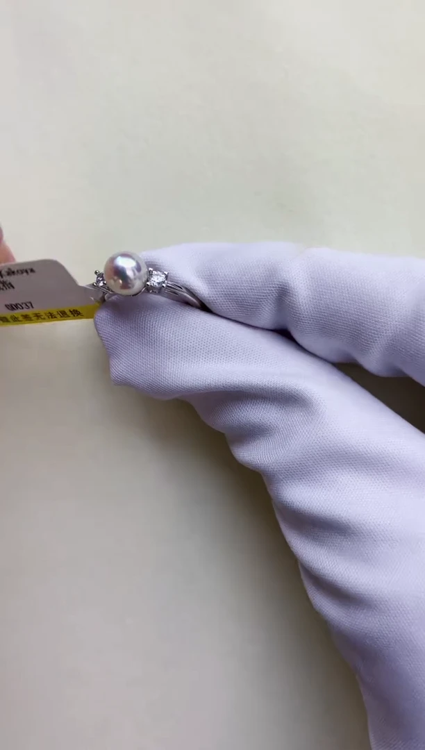 银S925镶嵌DA海水珍珠 戒指 GD037