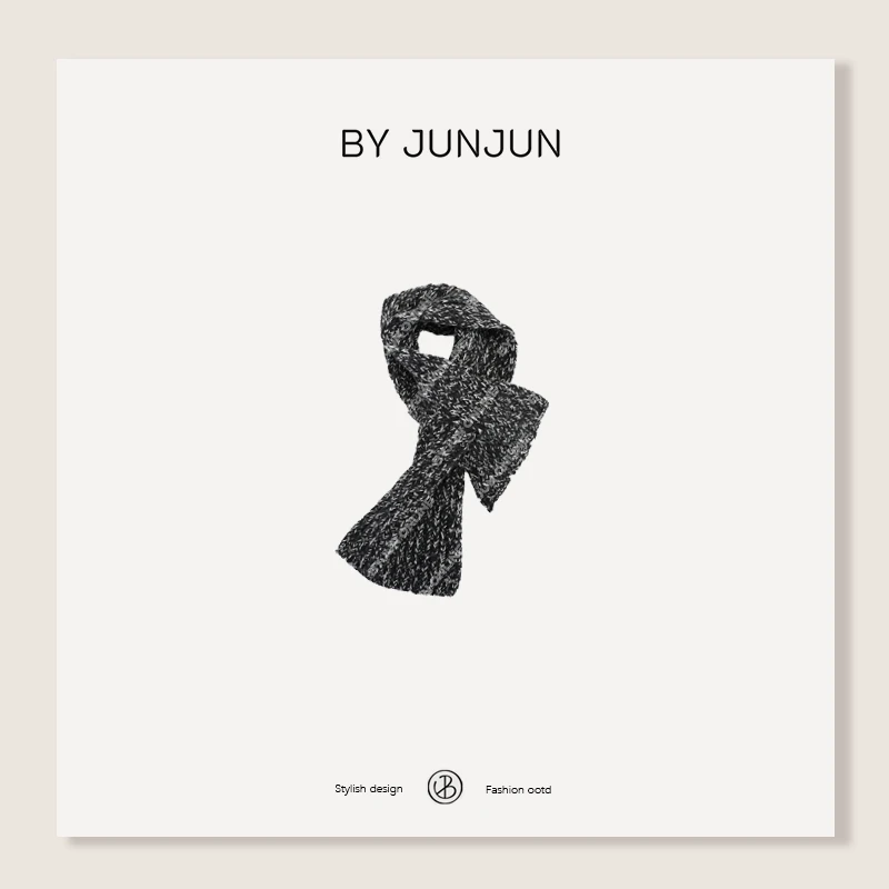 Byjunjun 芝麻糖绵羊毛围巾冬季百搭通用保暖针织围巾