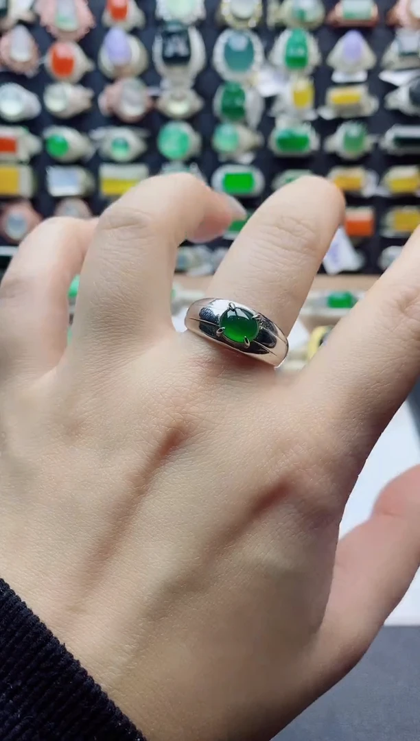 未镶嵌戒指翡翠天然翡翠A货男戒