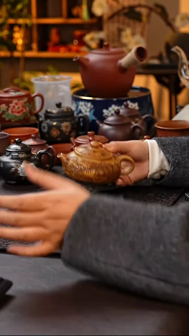 茶杯紫砂山水寒江