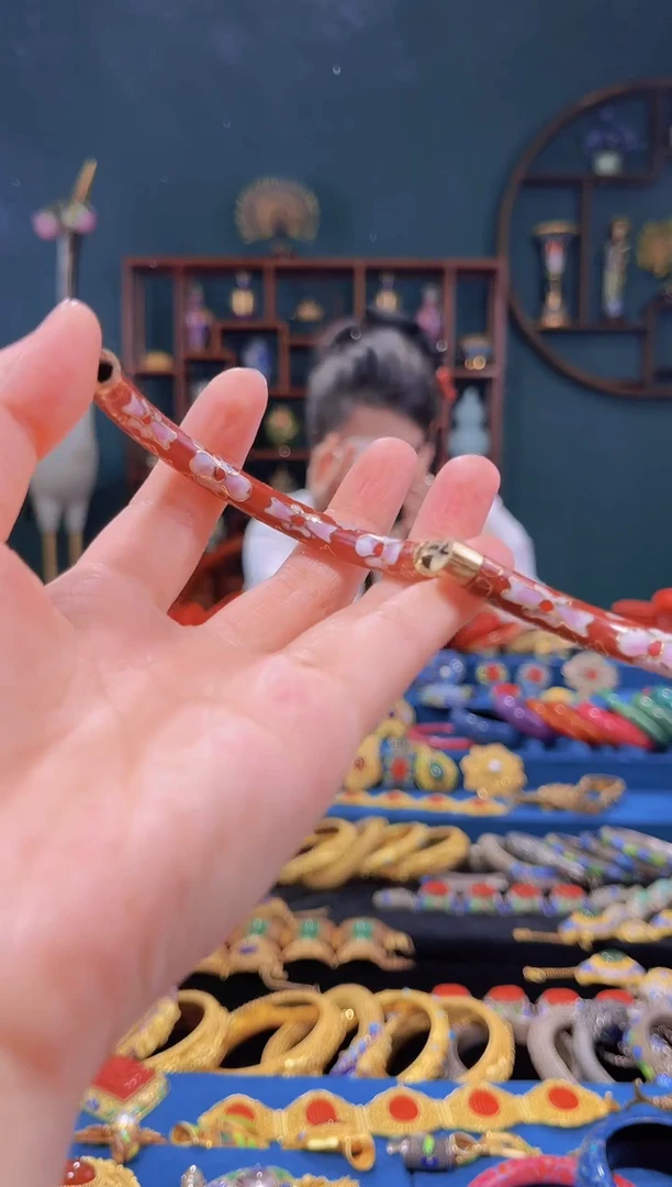 【闪购商品】景泰蓝手镯砖红色