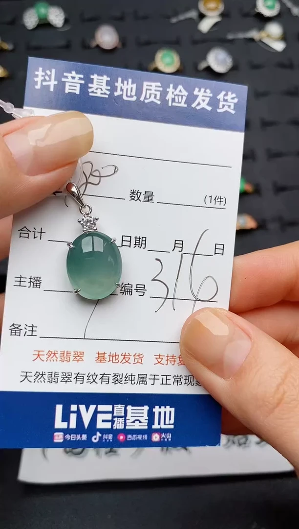 翡翠银S925镶嵌颈饰.........