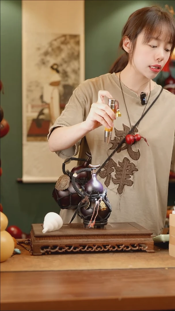 346号精品天然大漆工艺防渗内胆酒葫芦~
