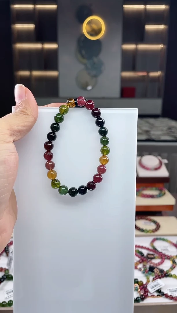 未镶嵌单圈手串碧玺（多样性发一条）Q