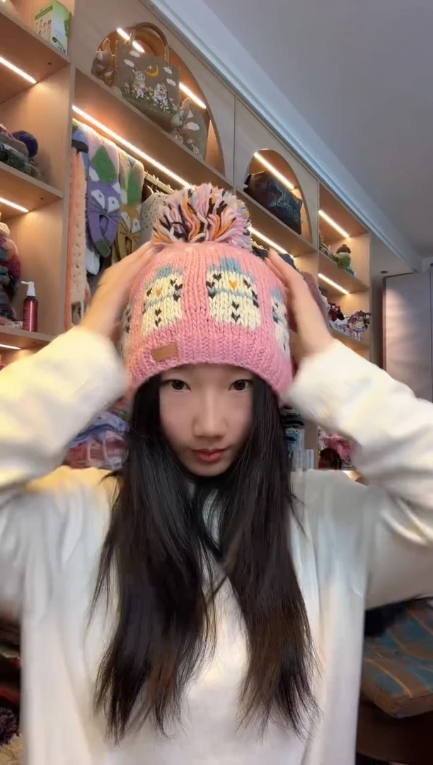 羊毛美利奴粉色雪人单球