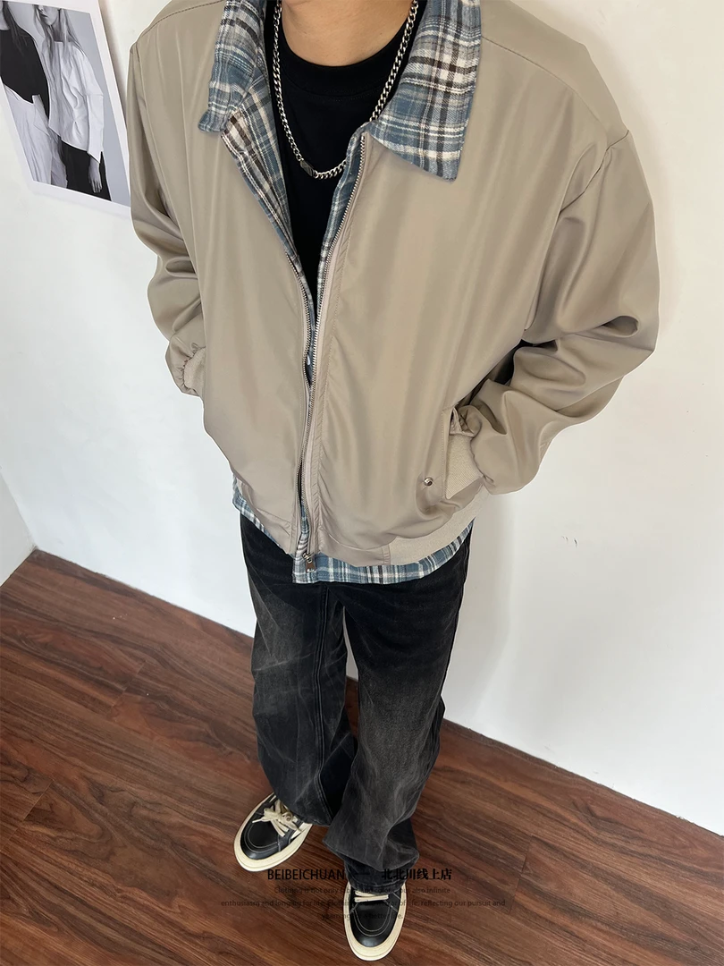 BBC【美式假俩件衬衫】翻领飞行夹克复古Cleanfit男女款高街外套