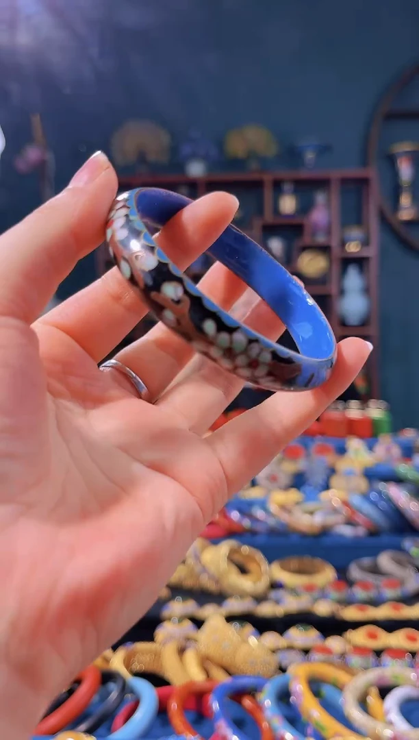 【闪购商品】非遗绝技 景泰蓝扁镯（微瑕）