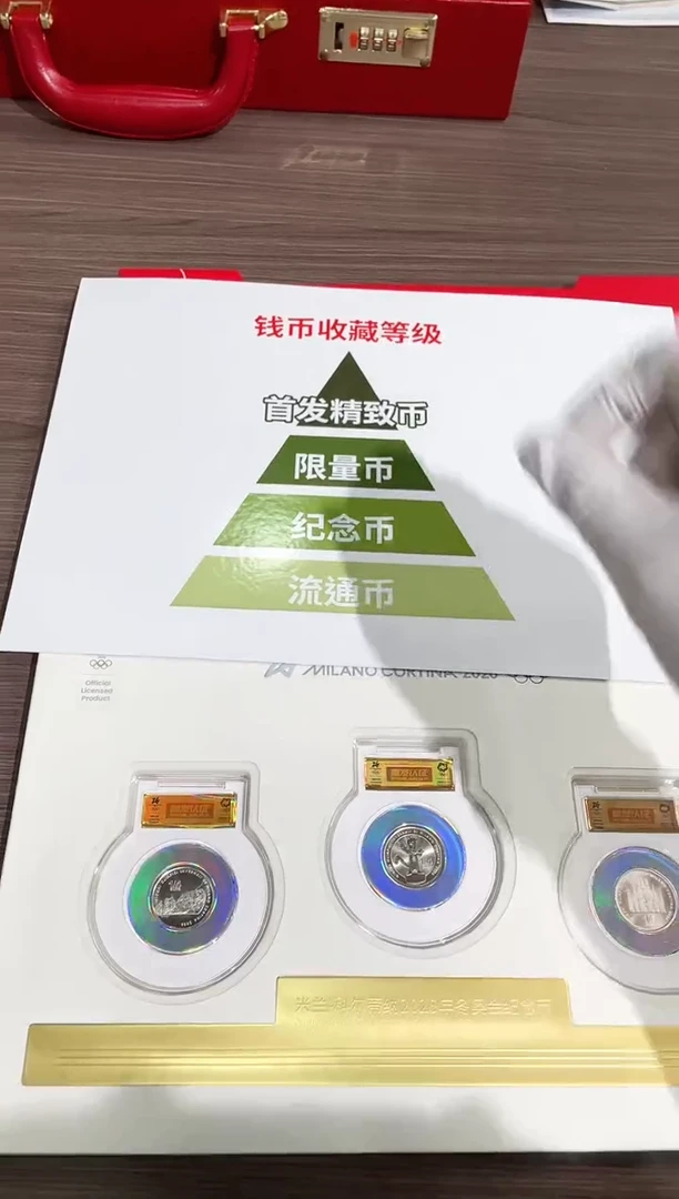 昌化石印石米兰冬奥会纪念币十连