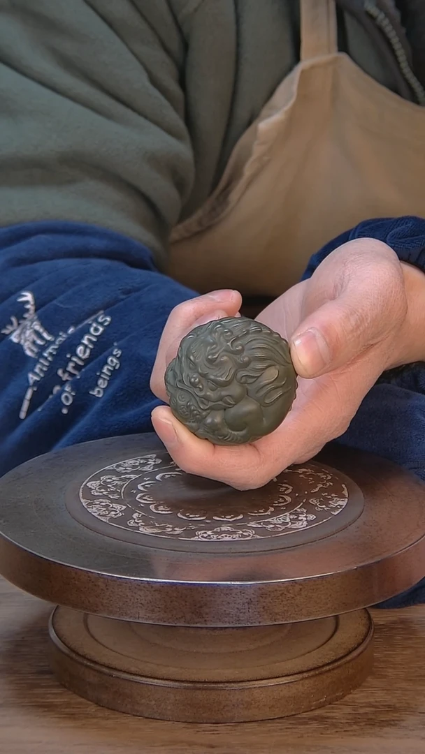 【闪购商品】紫砂茶宠绿泥手把件貔貅