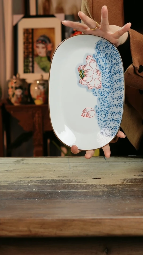 【闪购商品】瓷片景德镇纯手工釉下彩精品花瓶