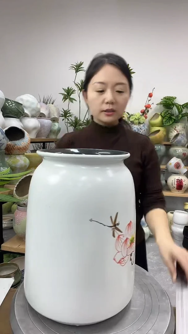 9.4陶瓷花盆直播链接高度     27  口径13