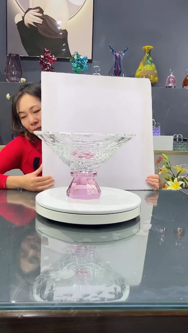 手工艺品琉璃    水晶琉璃果碗1个