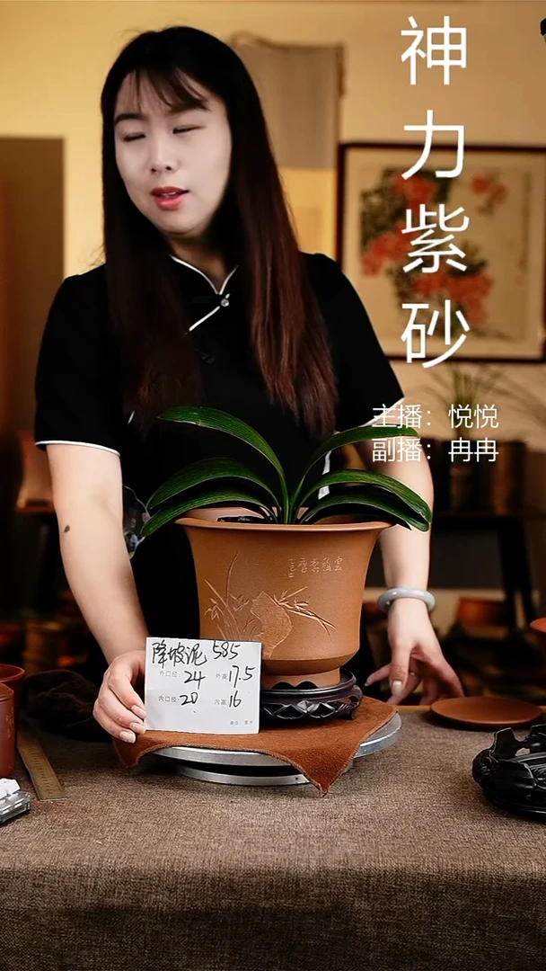 紫砂花盆花卉工艺585+s