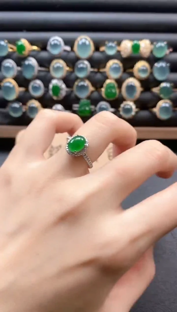 银S925镶嵌戒指翡翠51151
