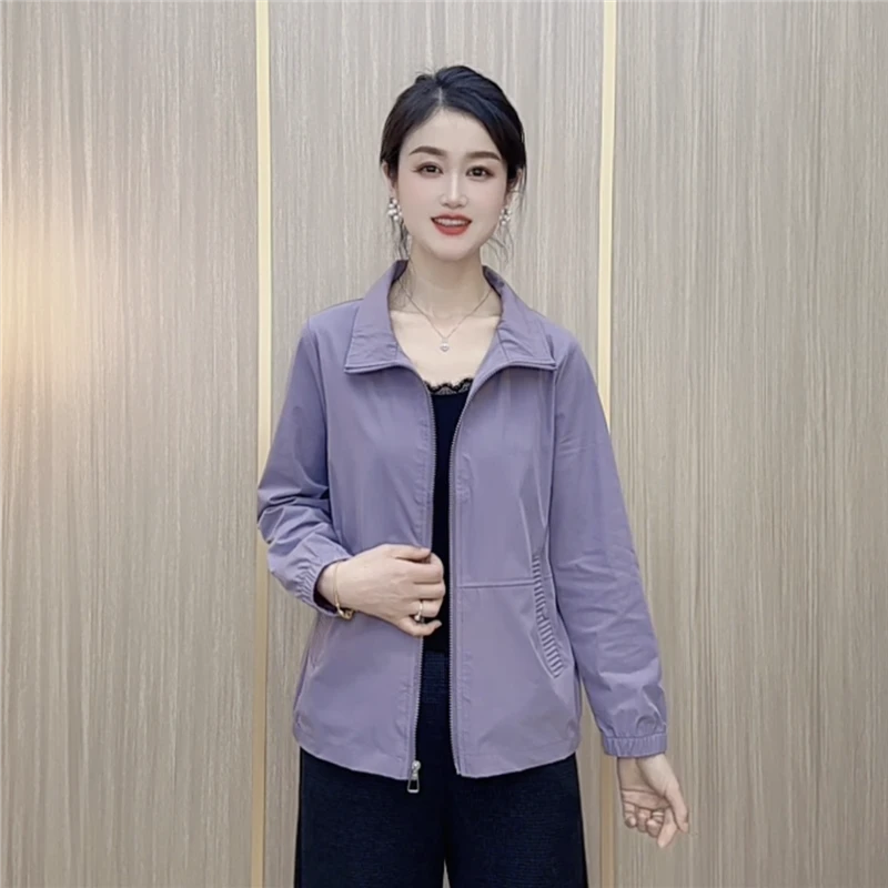 春夏秋季薄款短款外套时尚休闲百搭洋气上衣宽松显瘦减龄女士衣服