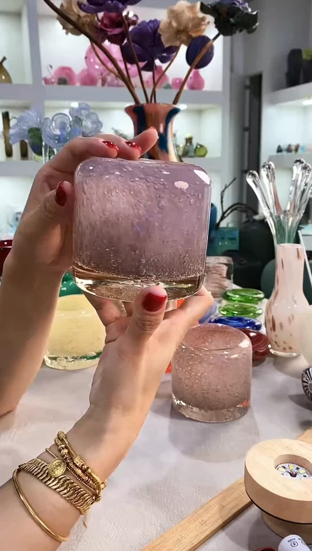 慕忆家手作琉璃花瓶紫微瑕