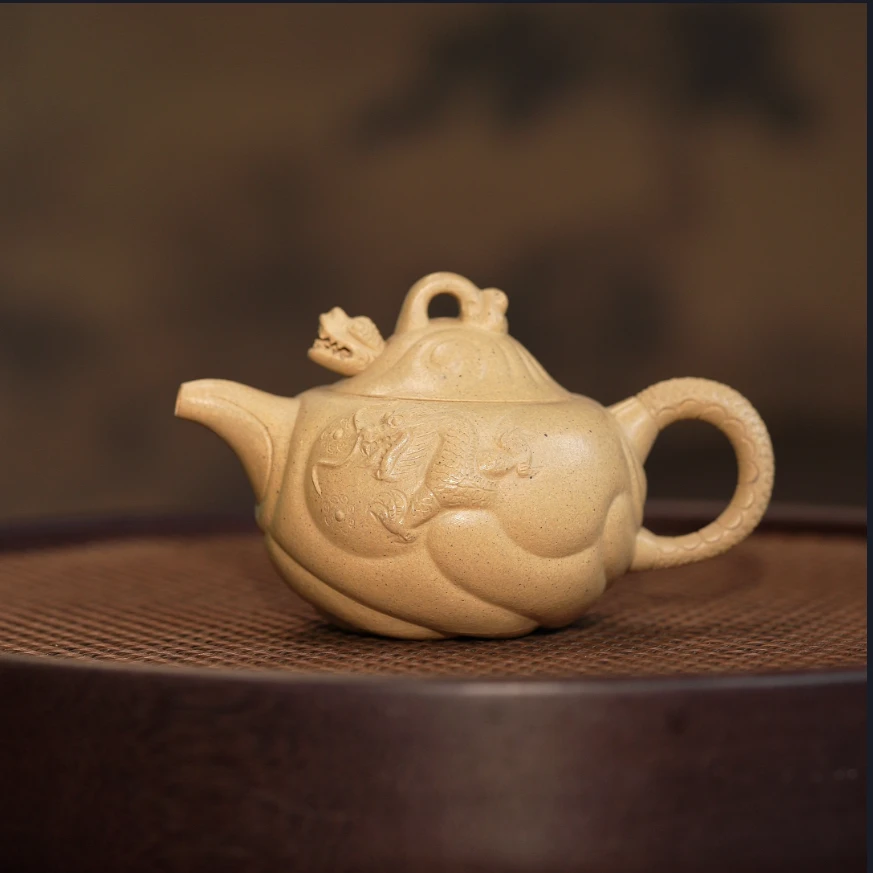 【陶研专属】 鱼化龙 本绿 140cc 蒋工堂 紫砂壶