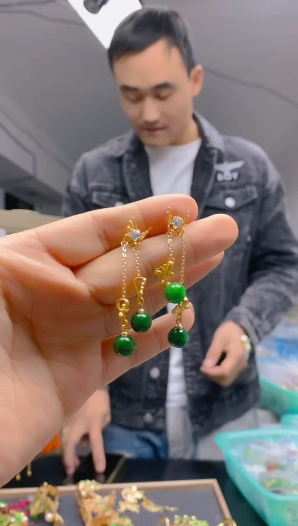 【闪购商品】翡翠耳饰合金0279翡翠耳钉