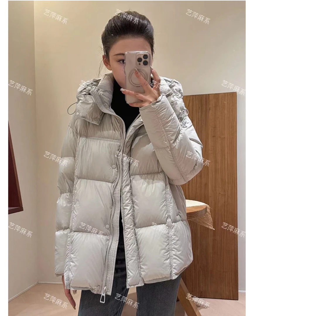 2025冬季里外同料直冲绒连帽一手长羽绒服2609