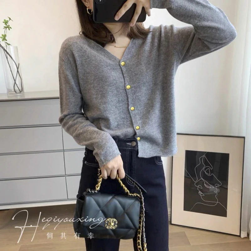 【树莓粉】开衫外套3655超柔软新款高品质V领针织上衣