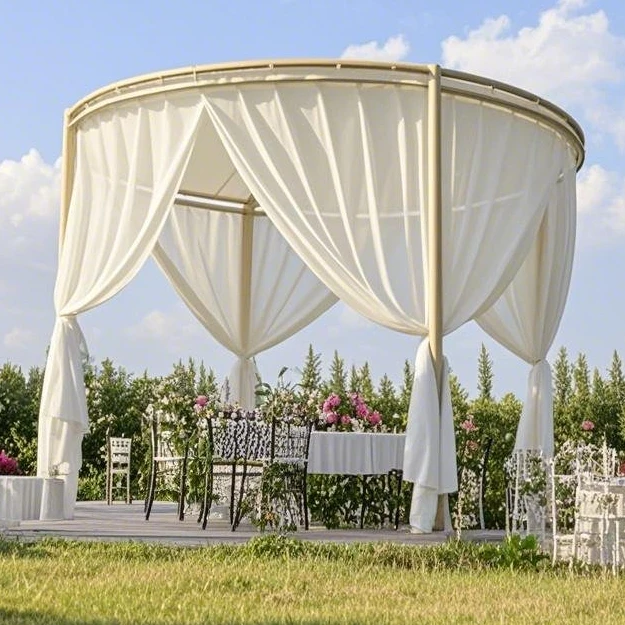 户外圆形遮阳蓬花园庭院防晒造景凉棚别墅天鹅蓬院子营地民宿帐篷