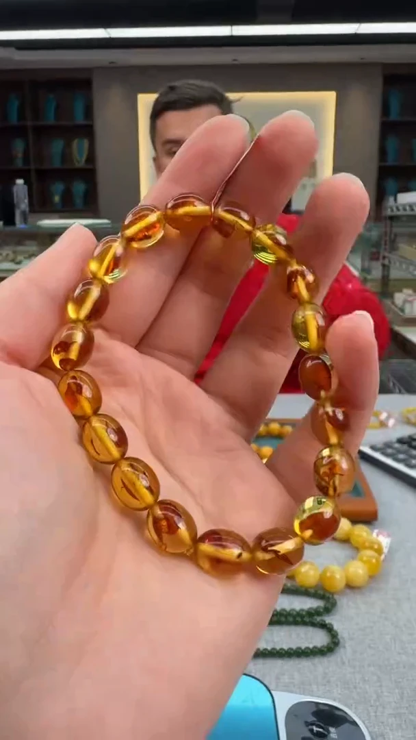 【闪购商品】琥珀手串未镶嵌秒拍号044
