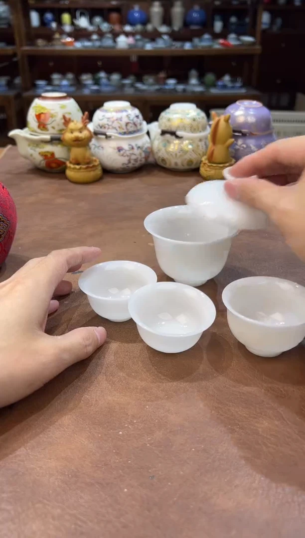 真的很便宜超好看会开片的旅行茶具