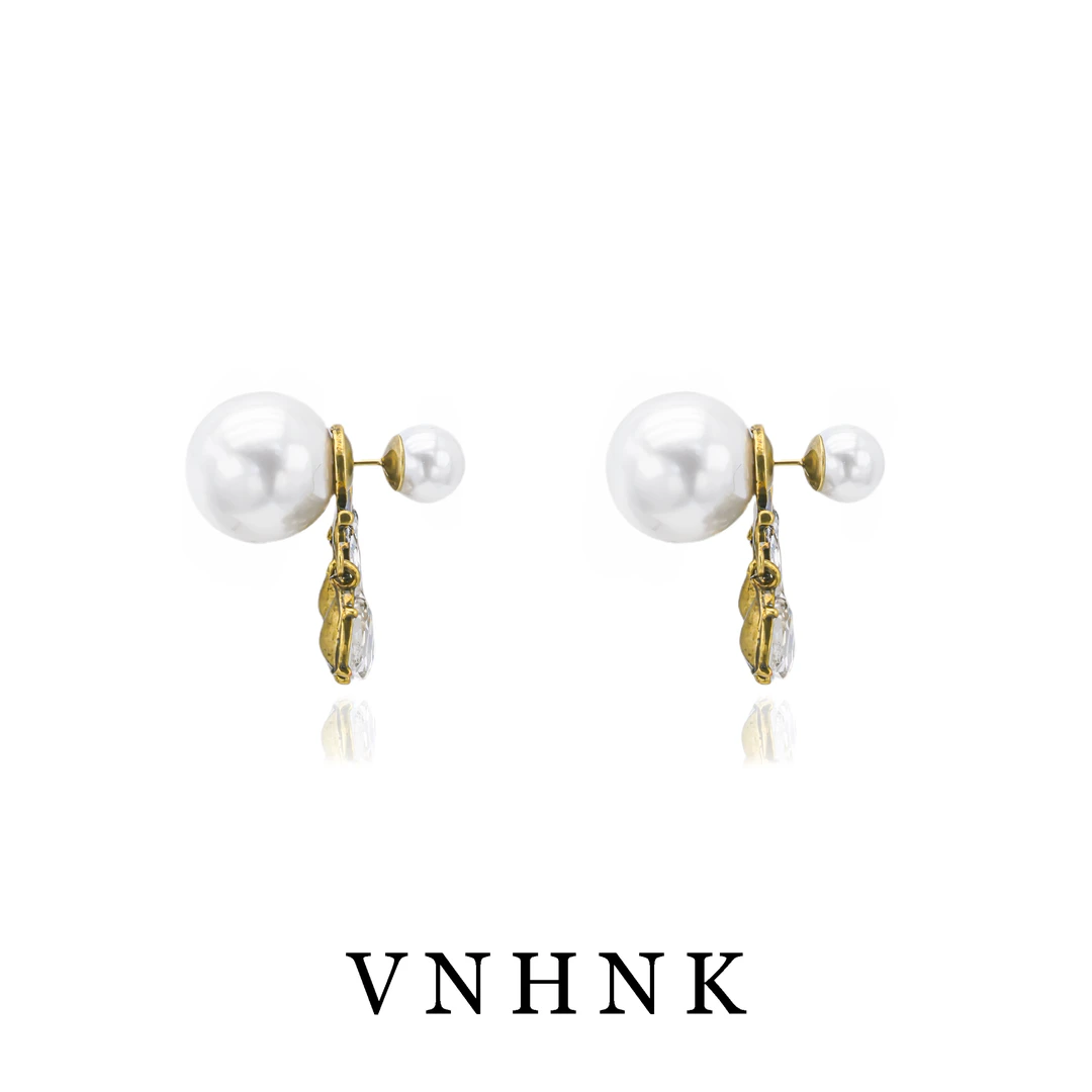 铜合金仿珍珠耳饰 美可儿   A56   白色（8mm 16mm) 耳环