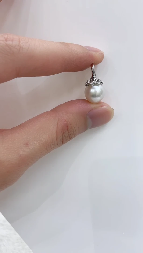 【闪购商品】海水珍珠吊坠(不含链)银S925镶嵌海水珍珠吊坠