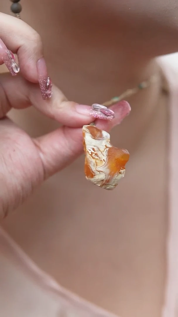 蜜蜡颈饰未镶嵌百搭蜜蜡锁骨链*吊坠设计款*可调节长短