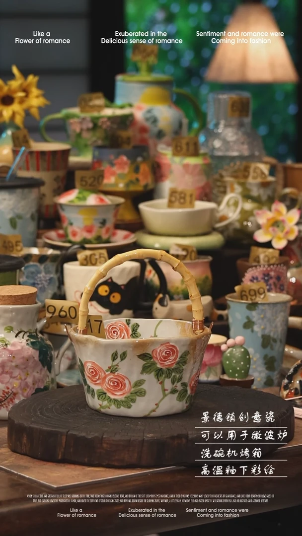 陶瓷景德镇高温釉下彩手工手绘款式