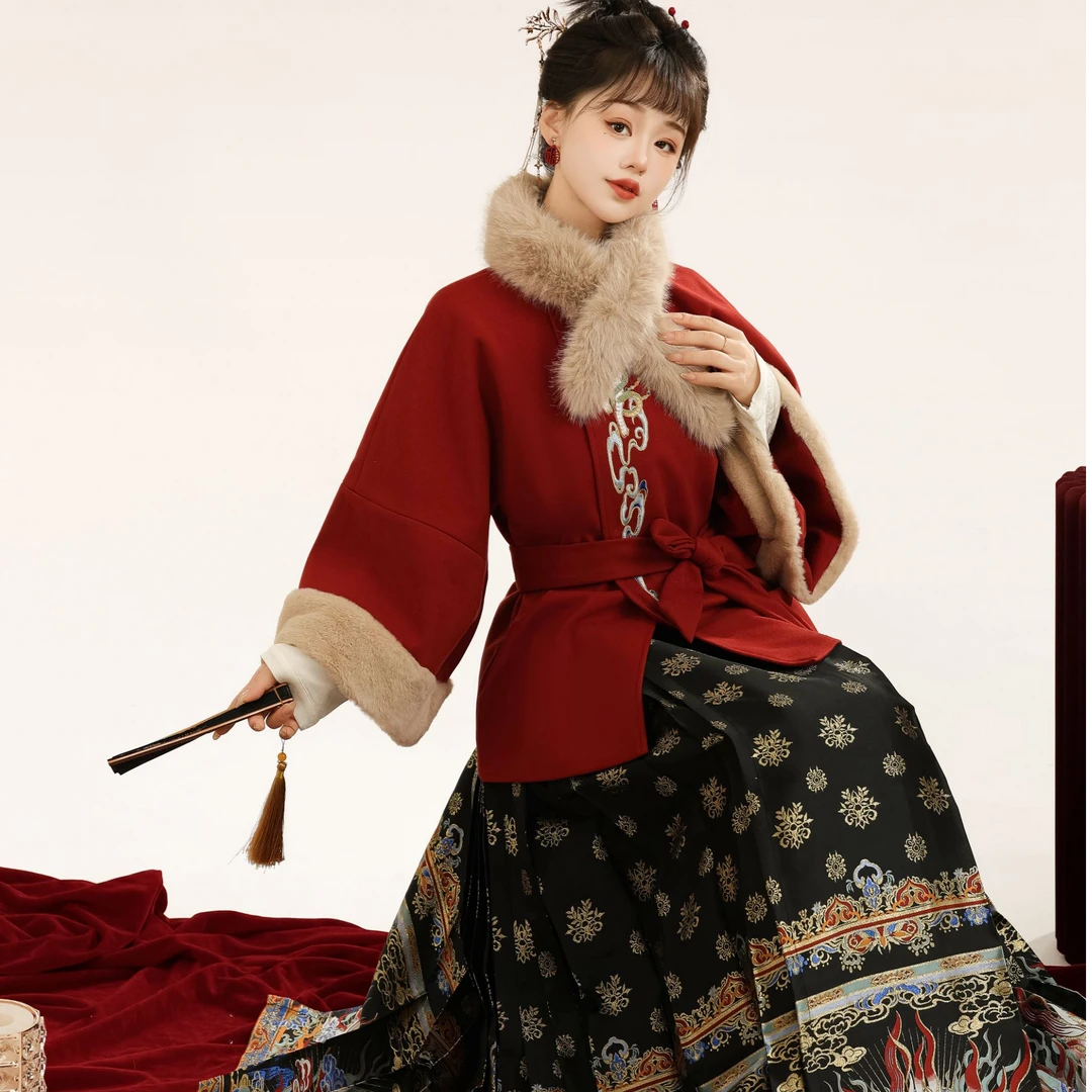 【仙狐绮梦】原创明制改良汉服女日常通勤马面裙套装国风秋冬