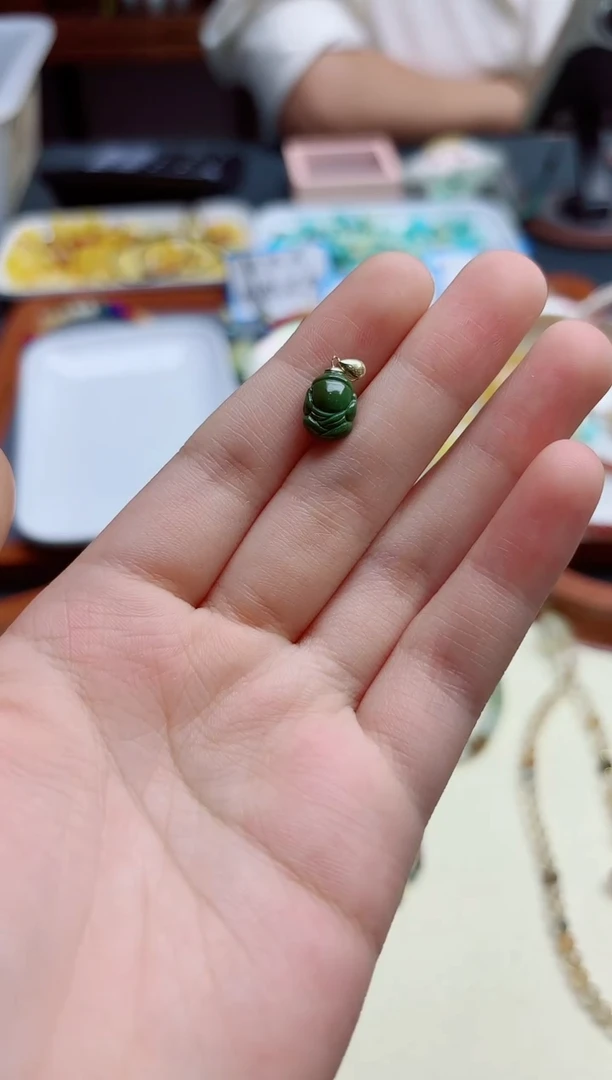 绿松石18K金镶嵌吊坠18K金松石不听配饰*1 GW赠链