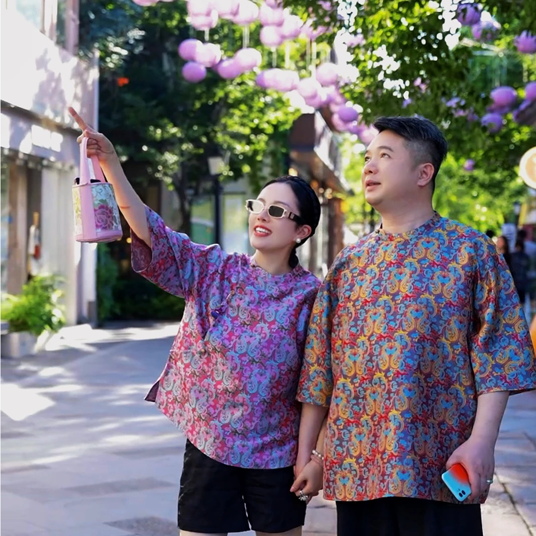 承国风100桑蚕丝蜀锦唐服女士上衣夏季中式中国风 AH32WT012